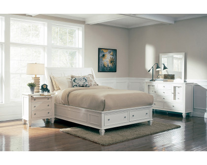 Coaster Sandy Beach Eastern King Storage Sleigh Bed - White