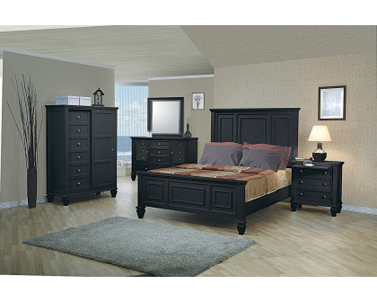 Coaster Sandy Beach Eastern King Panel Bed with High Headboard - Black