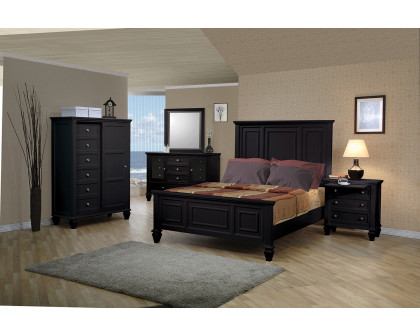 Coaster Sandy Beach California King Panel Bed with High Headboard - Black