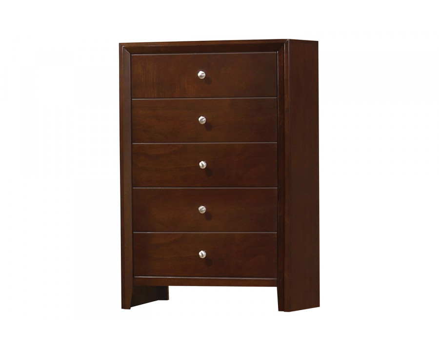 Coaster - Serenity Rectangular 5-Drawer Chest in Rich Merlot