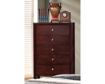 Coaster - Serenity Rectangular 5-Drawer Chest in Rich Merlot