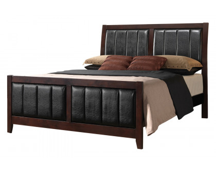 Coaster Carlton California King Upholstered Bed - Cappuccino/Black