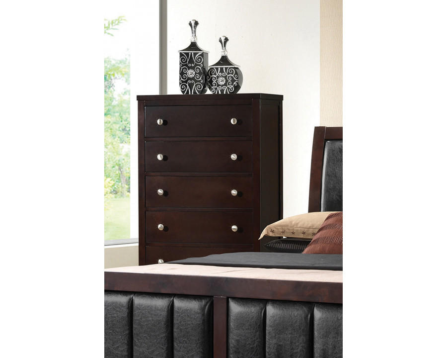 Coaster - Carlton 5-Drawer Rectangular Chest in Cappuccino