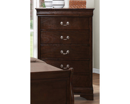 Coaster Louis Philippe 5-Drawer Chest with Silver Bails - Cappuccino