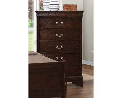 Coaster Louis Philippe 5-Drawer Chest with Silver Bails - Cappuccino