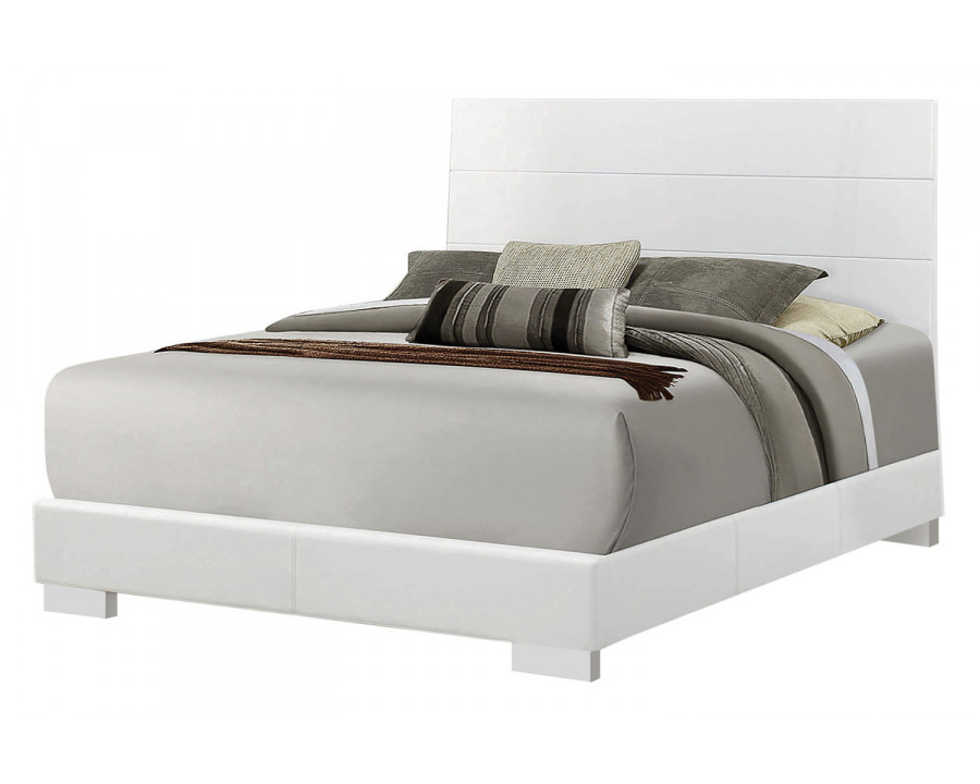 Coaster Felicity Eastern King Panel Bed - Glossy White