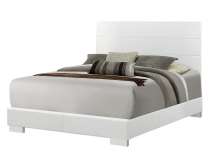 Coaster Felicity California King Panel Bed - Glossy White