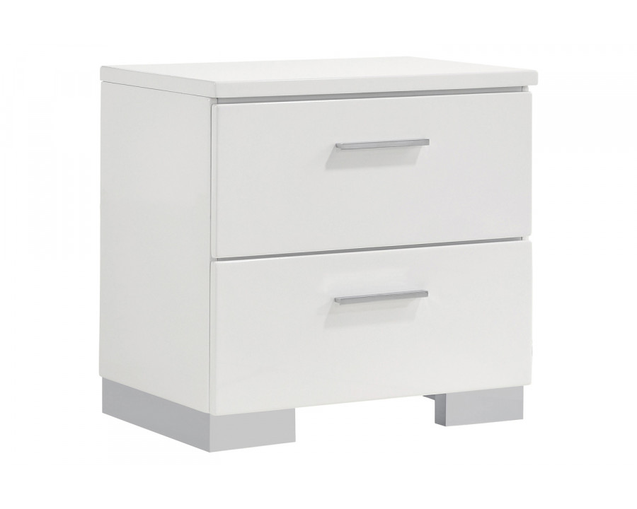 Coaster - Felicity 2-Drawer Nightstand in Glossy White