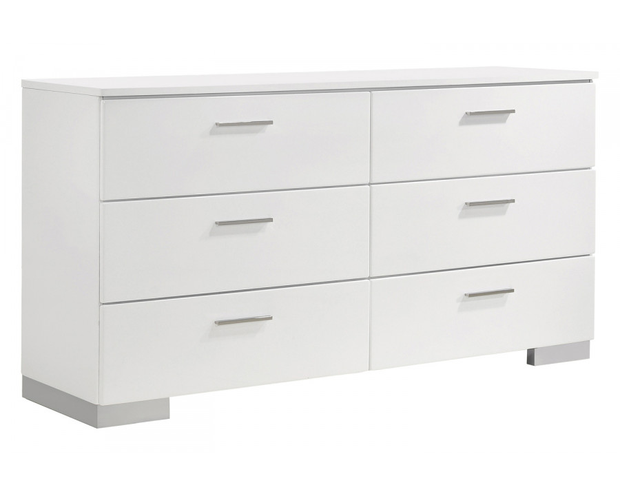 Coaster - Felicity 6-Drawer Dresser in Glossy White