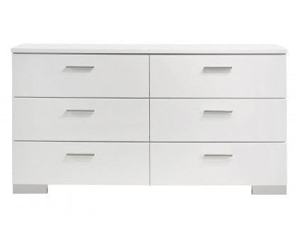 Coaster - Felicity 6-Drawer Dresser in Glossy White