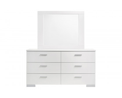 Coaster - Felicity Rectangle Dresser Mirror in Glossy White