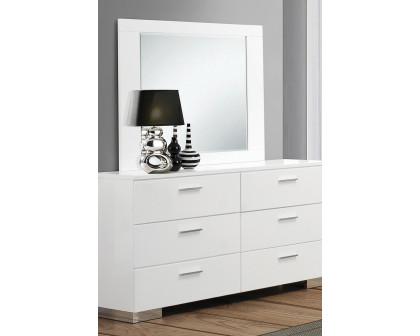 Coaster - Felicity Rectangle Dresser Mirror in Glossy White