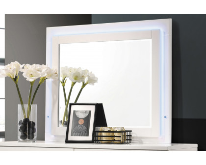 Coaster - Felicity Rectangle Dresser Mirror in Glossy White