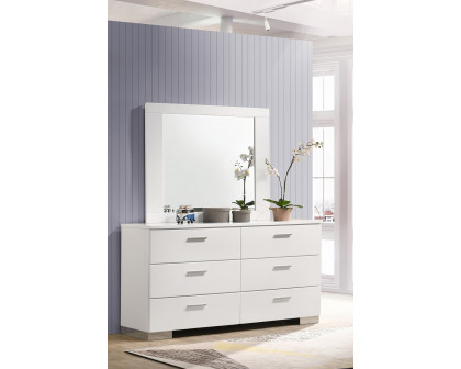 Coaster - Felicity Rectangle Dresser Mirror in Glossy White