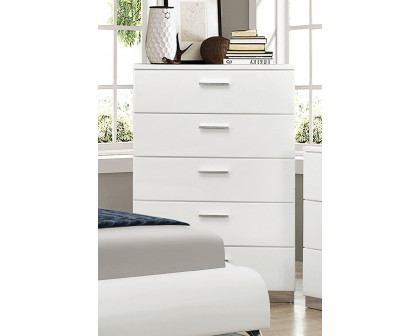 Coaster - Felicity 5-Drawer Chest in Glossy White