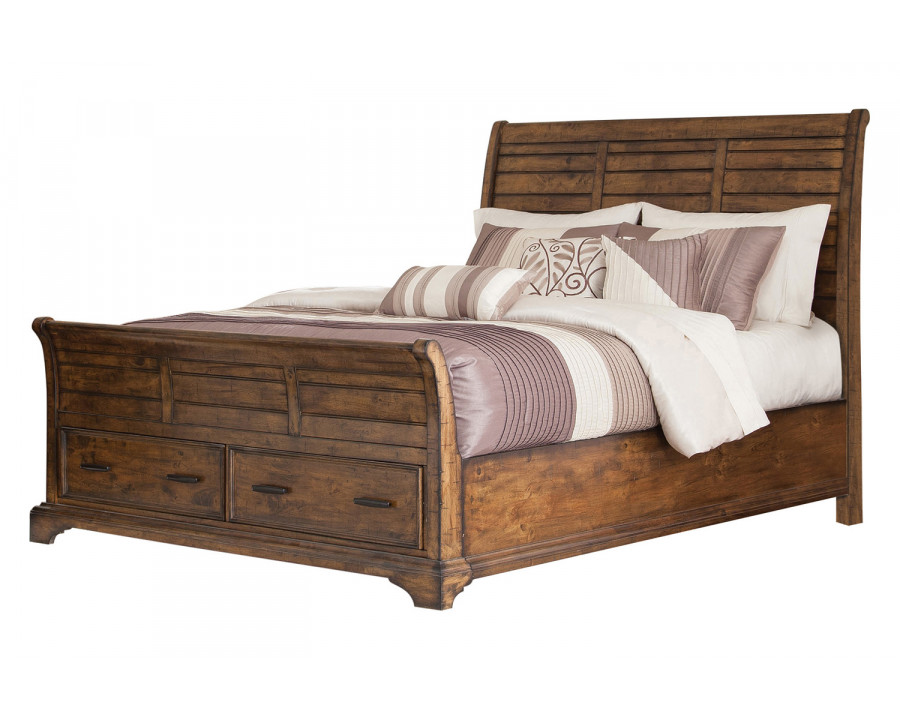 Coaster Elk Grove Eastern King Storage Bed - Vintage Bourbon