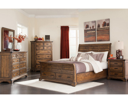 Coaster Elk Grove Queen Storage Bed - Vintage Bourbon