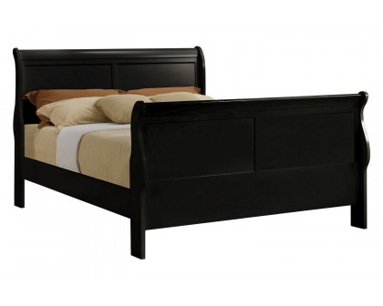 Coaster Santee Louis Philippe Queen Sleigh Panel Bed - Black