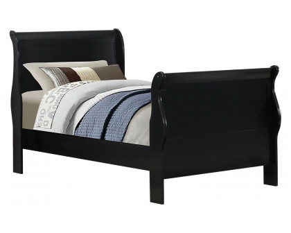 Coaster Santee Louis Philippe Twin Sleigh Panel Bed - Black