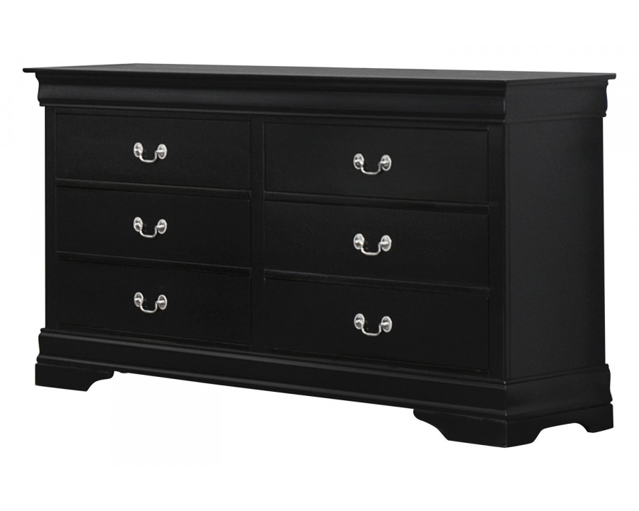 Coaster - Louis Philippe Rectangular 6-Drawer Dresser in Black