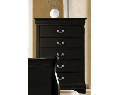 Coaster - Louis Philippe Rectangular 5-Drawer Chest in Black