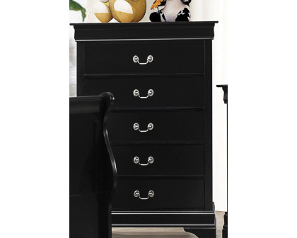 Coaster - Louis Philippe Rectangular 5-Drawer Chest in Black