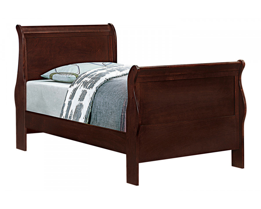 Coaster Santee Louis Philippe Full Sleigh Panel Bed - Red Brown