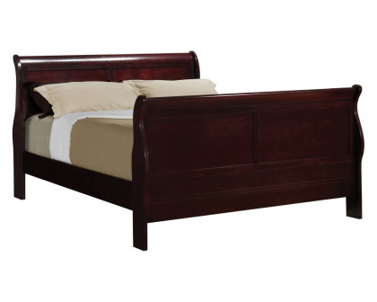 Coaster Santee Louis Philippe Full Sleigh Panel Bed - Red Brown