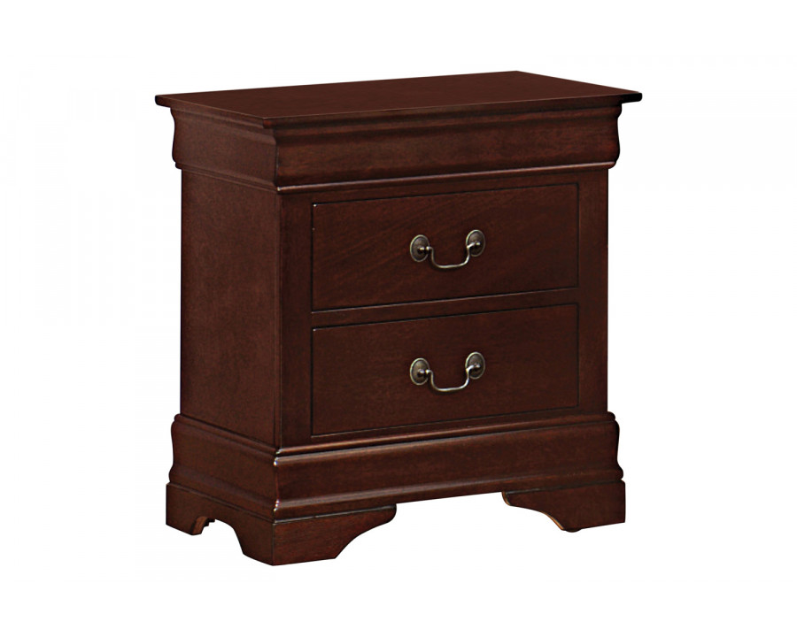 Coaster - Santee Louis Philippe Rectangular 2-Drawer Nightstand in Red Brown