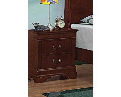 Coaster - Santee Louis Philippe Rectangular 2-Drawer Nightstand in Red Brown