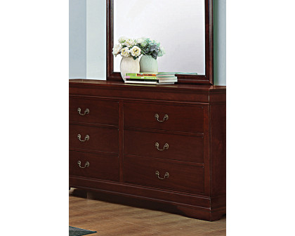 Coaster - Santee Louis Philippe Rectangular 6-Drawer Dresser in Red Brown