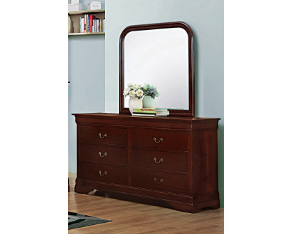 Coaster - Santee Louis Philippe Rectangular 6-Drawer Dresser in Red Brown