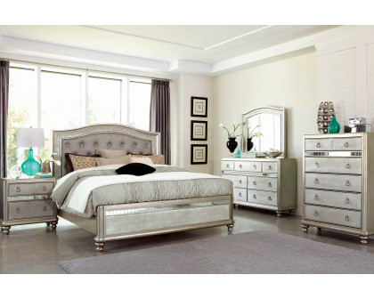 Coaster Bling Game Eastern King Panel Bed - Metallic Platinum