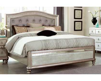 Coaster Bling Game California King Panel Bed - Metallic Platinum