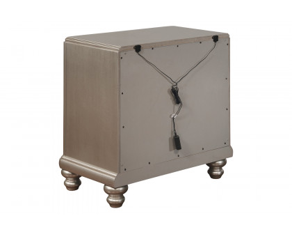 Coaster - Bling Game 2-Drawer Nightstand in Metallic Platinum