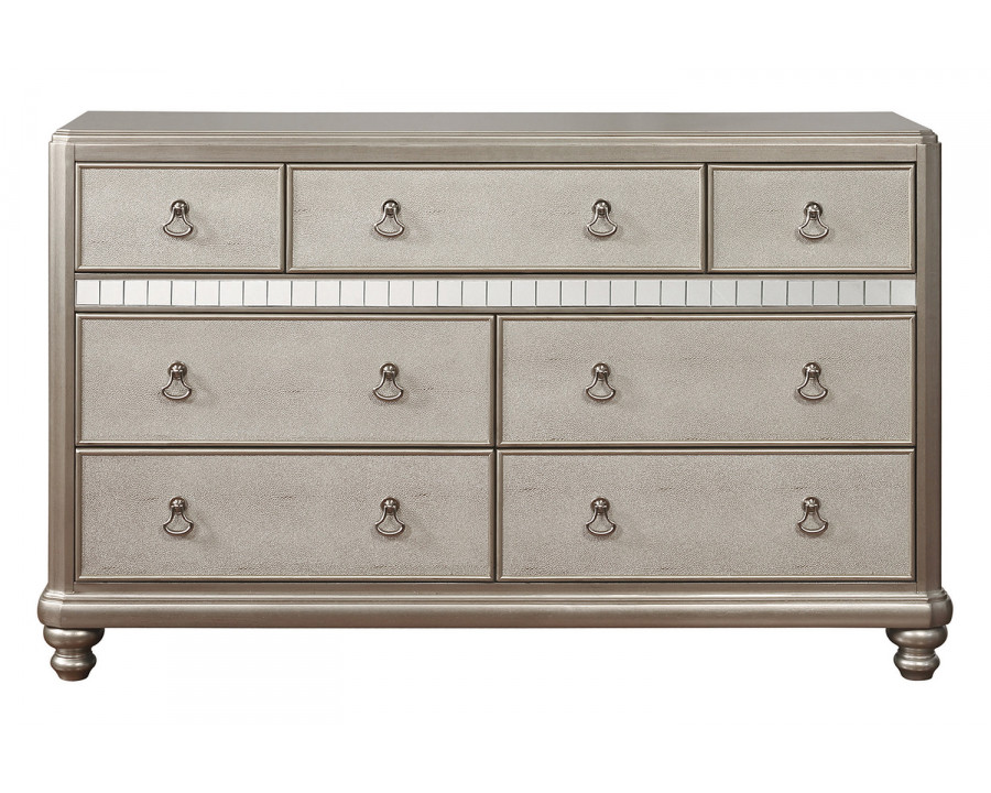 Coaster - Bling Game 7-Drawer Dresser in Metallic Platinum