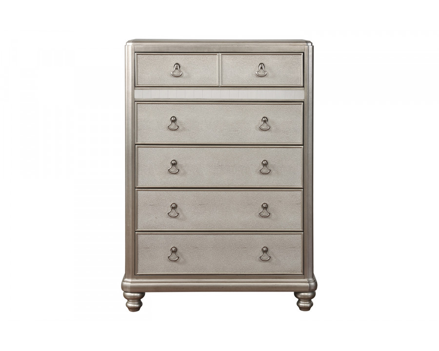 Coaster - Bling Game 6-Drawer Chest in Metallic Platinum