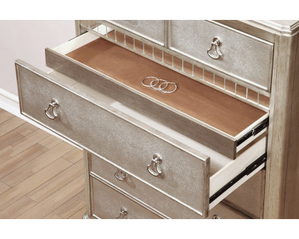 Coaster - Bling Game 6-Drawer Chest in Metallic Platinum