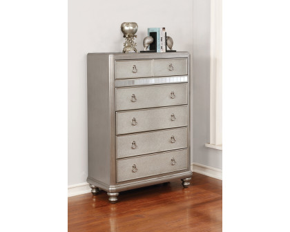 Coaster - Bling Game 6-Drawer Chest in Metallic Platinum