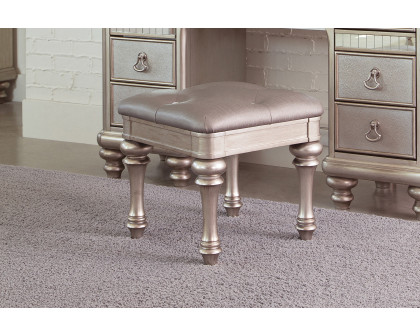 Coaster - Upholstered Vanity Stool in Metallic Platinum