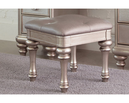 Coaster - Upholstered Vanity Stool in Metallic Platinum