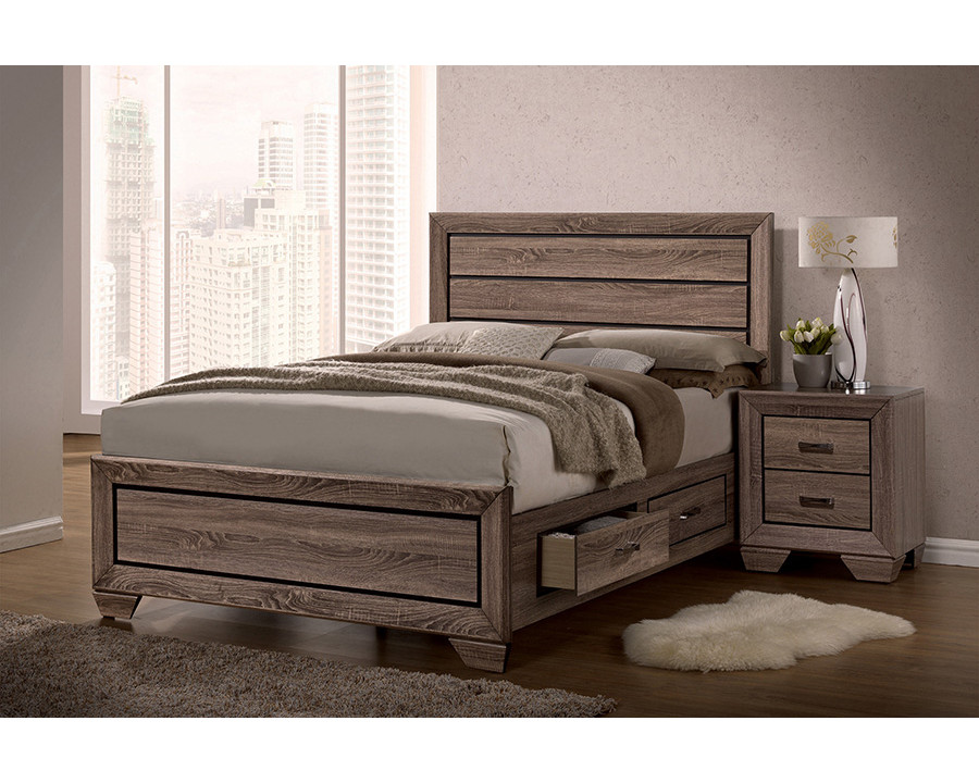 Coaster Kauffman Eastern King Storage Bed - Washed Taupe