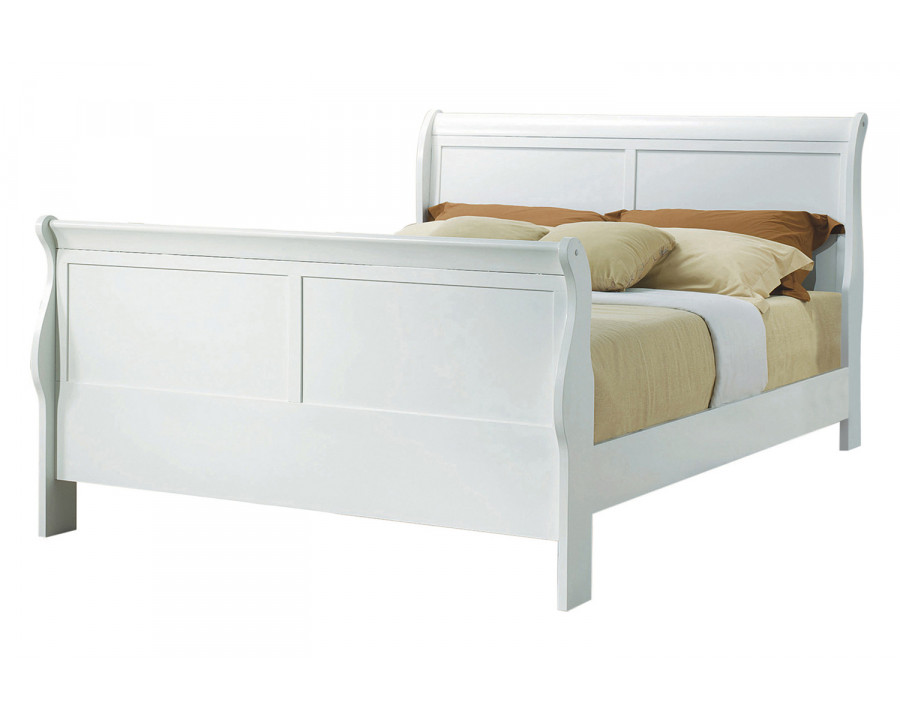 Coaster Louis Philippe Queen Sleigh Panel Bed - White