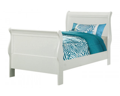 Coaster Louis Philippe Twin Sleigh Panel Bed - White