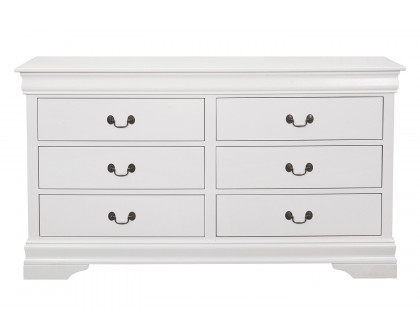 Coaster Louis Philippe 6-Drawer Dresser - White