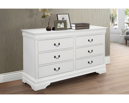 Coaster Louis Philippe 6-Drawer Dresser - White