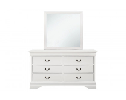 Coaster - Louis Philippe Beveled Edge Square Mirror in White