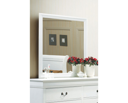 Coaster - Louis Philippe Beveled Edge Square Mirror in White