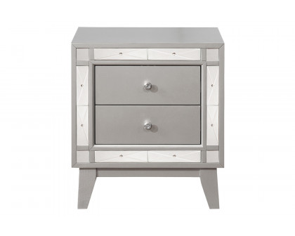 Coaster - Leighton 2-Drawer Nightstand in Metallic Mercury