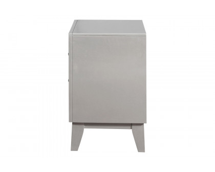 Coaster - Leighton 2-Drawer Nightstand in Metallic Mercury